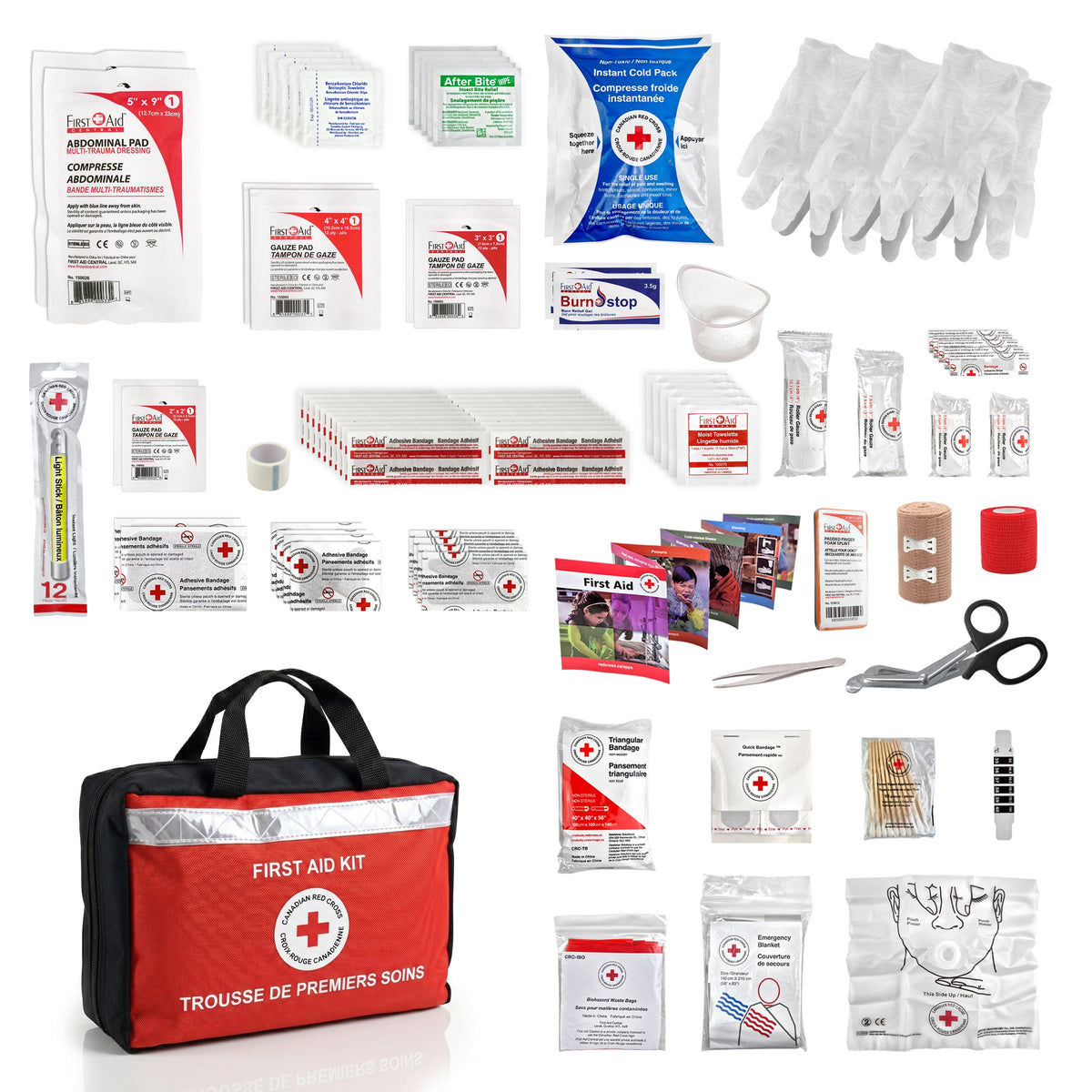 Canadian Red Cross Deluxe single-kit contents, official supplier photograph
